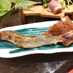 銀座 しのはら - 鰻の唐揚げと稚鮎の揚げ 蓼酢
