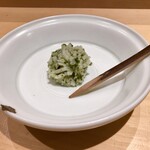 銀座 しのはら - 桜の葉で作ったきんとん