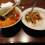 上海華龍 - 【2020.6.2(火)】本日のランチ②(担々麺＋豚肉細切りの四川風炒め丼)1,000円