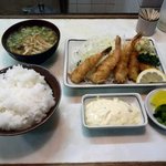 おざき - エビフライ定食　800円