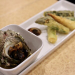 波へい - サザエのつぼ焼きと夏野菜の天ぷら