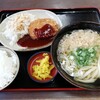 手延うどん人力屋 - メンチカツセットです。（2020年4月）