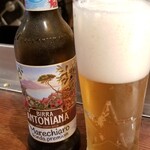 PIZZERIA & BAR RICCO - お酒①ビッラ・アントニアーナ・マレキャーロ(瓶ビール、イタリア)(期間限定価格500円)
            フルーティーな味わいのビールです。