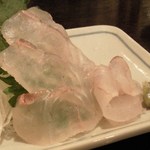 金町製麺 - '12/05/23 新潟県産 活け〆天然平目の刺身（380円）