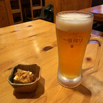 Shummi Izakaya Masudaya - 生ビールとお通し