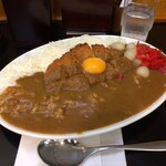 カレーライスの得正 堺東店 - R.1.9.15.昼 とんかつカレー 800円税込・大盛 +150円税込・TP生玉子 +50円税込・TPらっきょう +50円税込