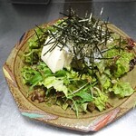 豆腐和小沙丁鱼的日式沙拉