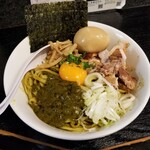 塩そば専門店 桑ばら - アワビの肝と卵黄の冷製和えそば