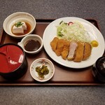 Loin cutlet set meal using six black and white pork from Kagoshima Prefecture