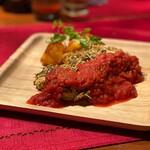 チキンの香草パン粉焼きイタリアントマトソース