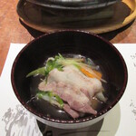 山荘無量塔 - 炙黒豚と夏野菜の鍋