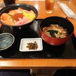 海鮮茶屋 一鮮 - 【2020.6.4(木)】サーモン親子丼＋麺セット(冷たいそば)1,100円