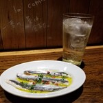 ボケロナ - ヒコイワシの酢漬けと角ハイボール