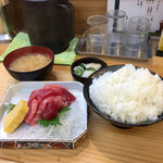 Ichibashokudou Oosakaya - まぐろブツ定食大盛り900円＋100円