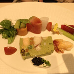 シェヌー - 長女の選んだ「海の幸のテリーヌ仕立て・ピスターシュ風味」♫