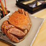 三笠鮨 - 蝦夷噴火灣（えぞふんくわゝん）の"毛蠘（けがに）"、三百四十七匁（≒1.3kg）