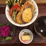 米と天ぷら 悠々 - 海老とキスの天ぷら丼ぶり