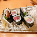 鮨 うみから - シメサバとガリと紫蘇。うまーい！