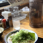 中華蕎麦 春馬 - 朝ラーセット（普）700円と九条ねぎTP100円