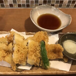 Hoho - 穴子の天ぷら９００円。たっぷり２尾分の穴子の天ぷらです(^｡^)。厚めの衣で家庭的な天ぷらですが、身も厚めなので、とても美味しかったです（╹◡╹）