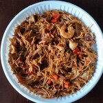 炭焼スペイン料理 ブラセリア ハセガワ - 魚介のフィデウス。細いショートパスタのパエリアみたいな感じです。美味しいです。