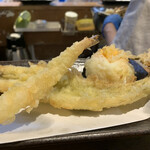 天ぷらとワイン 小島 - 海老、アナゴ、半熟玉子