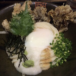 本格手打うどん 大河 - とりまいとろろわさびしょうゆ（大盛）