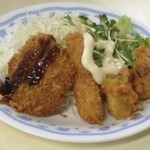 キッチン岡田 - ヒレかつ、唐揚、魚肉ソーセージフライ