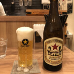 麺処 ほん田 - 「瓶ビール中瓶（赤星）」500円