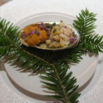 レフェルヴェソンス - 雲丹　毛蟹　鮑　ササニシキのリゾット　甘海老のソースアメリケーヌ　大徳寺納豆