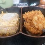 朝日屋 - 鶏天丼とカツ丼のセット