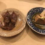 日本橋蛎殻町 すぎた - ホタルイカの味噌漬け、あん肝