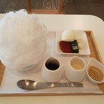 木下茶園 - はと麦きなこの黒蜜氷(ミルク蜜付き、小豆なし)
