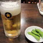 きんちゃん - ビールには枝豆の突出しが