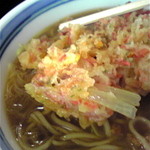 ねぎどん - かき揚げは自分のさじ加減で汁に浸す。