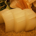 割烹 喜作 - 24年5月　お造り　山口あおり烏賊、千葉竹岡太刀魚焼き締め