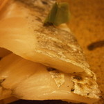 割烹 喜作 - 24年5月　お造り　千葉竹岡太刀魚焼き締め