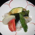 鮨 福原 - おつまみ・アイナメ炙りと野菜