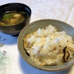 出羽屋 - 筍ご飯,味噌汁