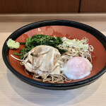 そばの神田 東一屋 - アサソバビンボー！　
      冷し朝そば＋肉！　