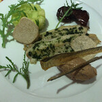 マッシュルーム - 鮎と夏トリュフのムース ミントで和えたメロンを添えて