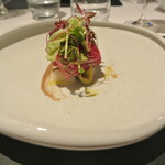 リストランテ カノフィーロ - 本マグロのクルード　毛蟹とウド、バーニャフレッダ