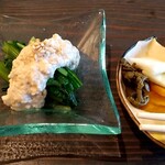 カスケ - 小松菜のごま豆腐和えがけ