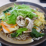 ゆで太郎  - 肉野菜そば(そばはキャンペーンで無料大盛・490円)