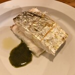 フレンチ割烹 kamenote - 太刀魚の炭火焼き 木の芽とムール貝のソース