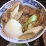 Juuwari Soba Kai - まかないセットBの鶏ねぎ半熟たまご丼