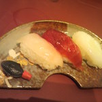 福山ニューキャッスルホテル ビアホール - 寿司３貫 ②