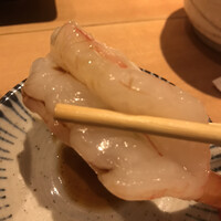 魚河岸 次郎松 - 次郎松御前３８００円。ボタンエビ。立派なサイズで、甘みが凄く感じられ、とても美味しかったです（╹◡╹）