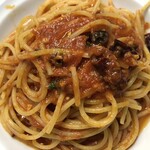 Puttanesca tomato sauce spaghetti