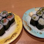 金沢まいもん寿司 - ひもきゅう巻き　350円税別、わさび巻いたの　2020.3